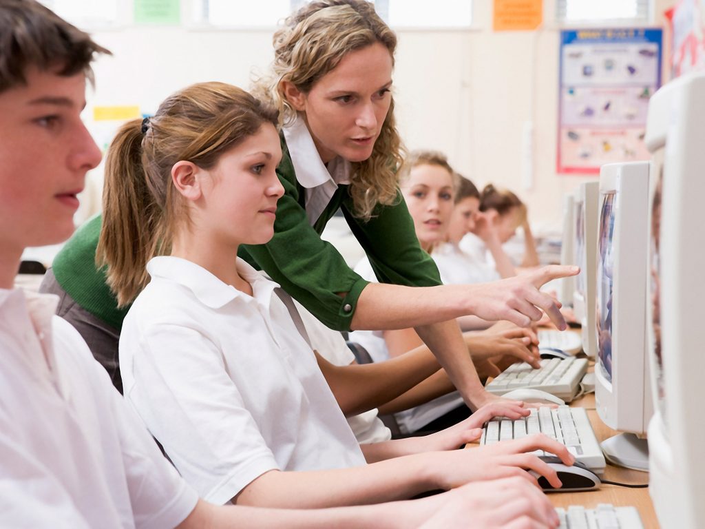 Looking at computer screen