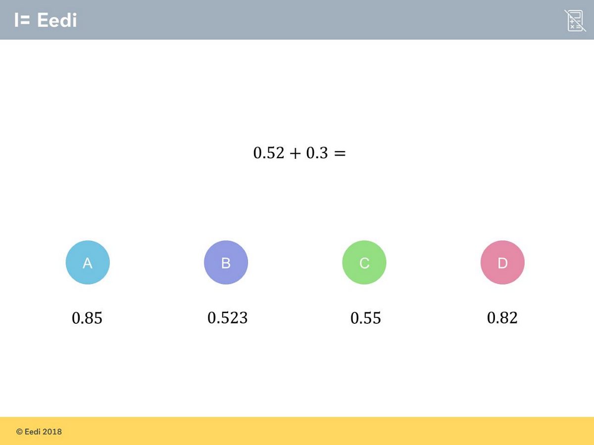 Multi choice maths