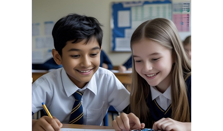 Maths children smiling ai