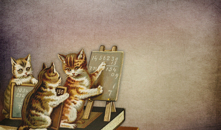 Cats learning maths parents vintage 4178304 1920 2020 12 31 164633