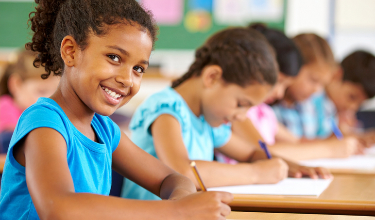 Children writing