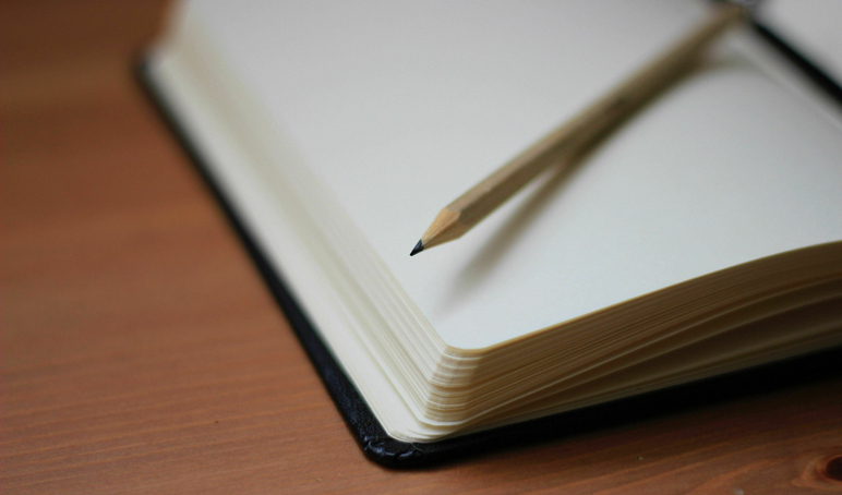 Pencil on book