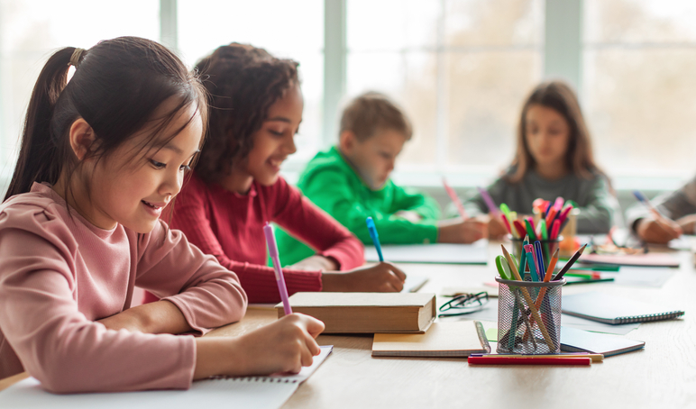 Students writing