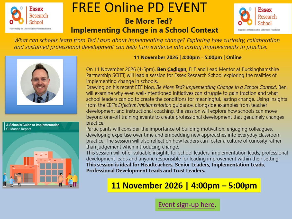 Ben Cadigan Implementation Event 11 Nov 2026