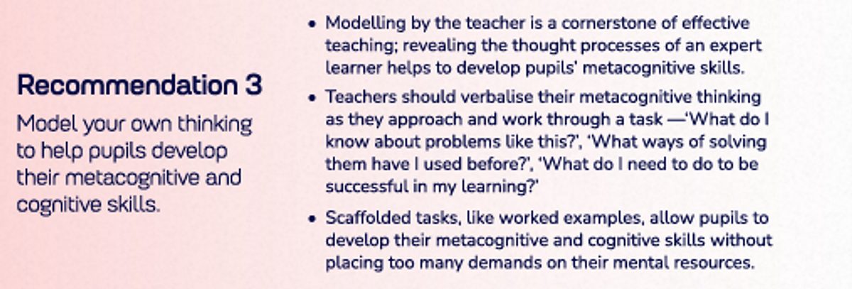 EEF Metacognition and Self Regulated Learning Recommendation 3