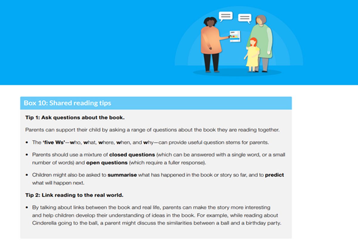 EEF preparing for literacy shared reading tips