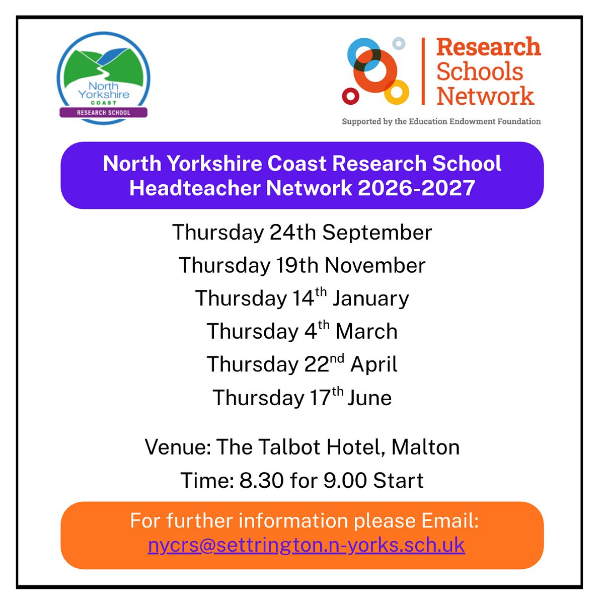 Headteacher Network Forum 26 27 Dates