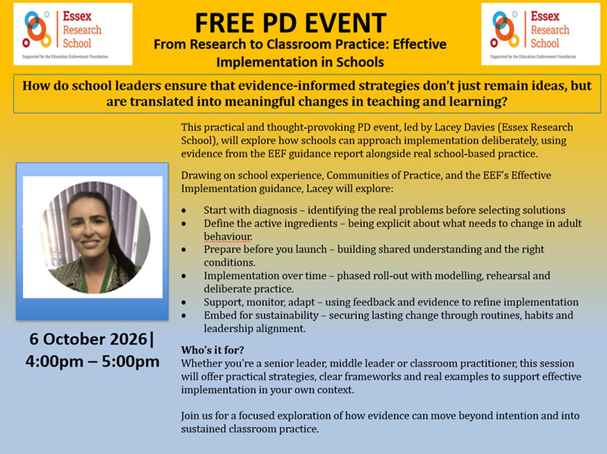 Lacey Davies Effective Implementation PD Event