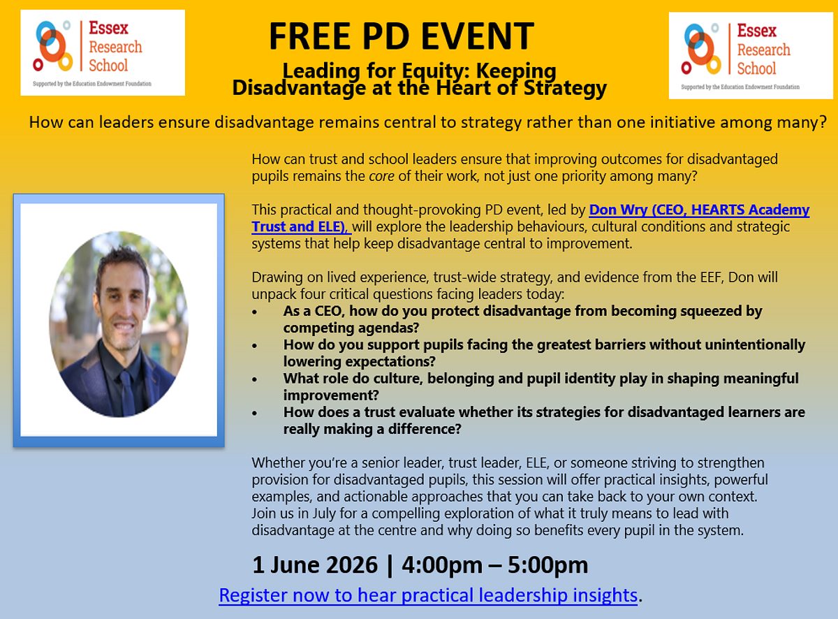 Leadership and Disadvantage PD Event 1 June 2026