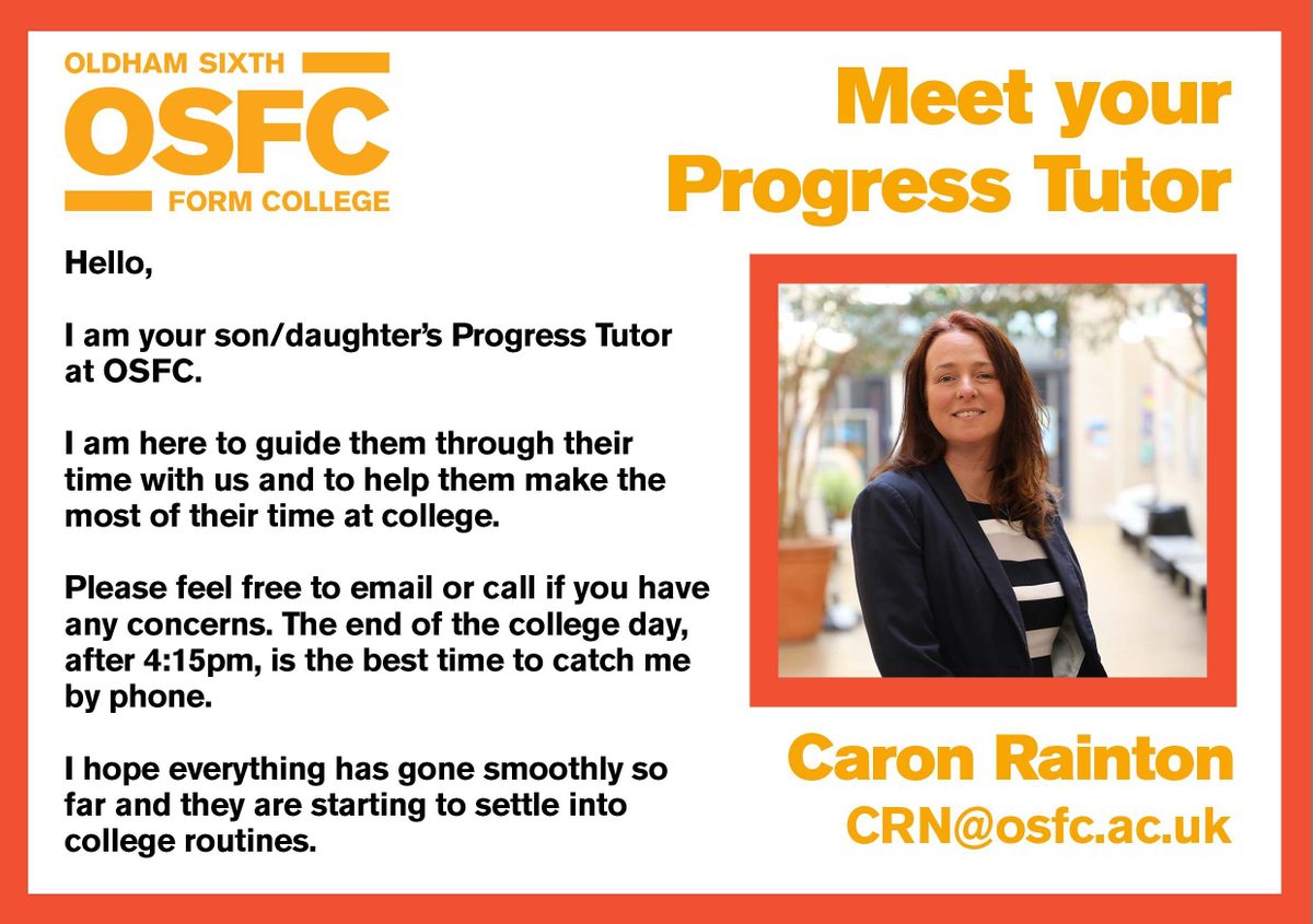 Progress Tutor Card Caron Rainton