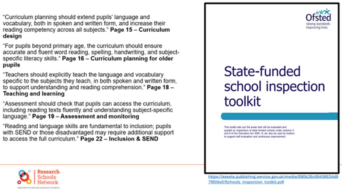 State funded school inspection toolkit