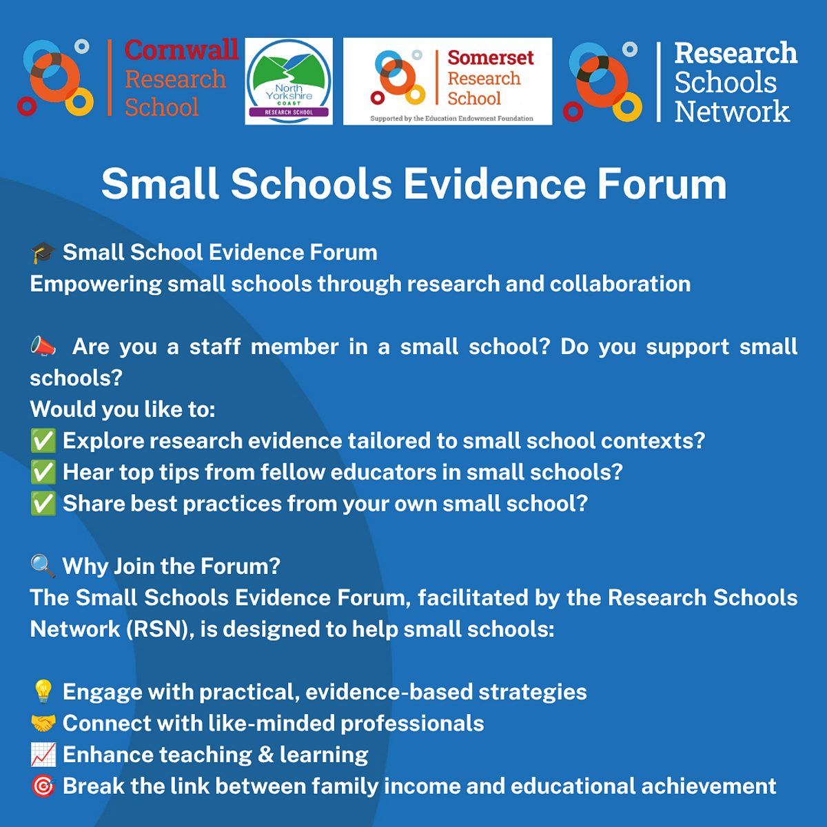 Small Schools Evidence Forum Flier