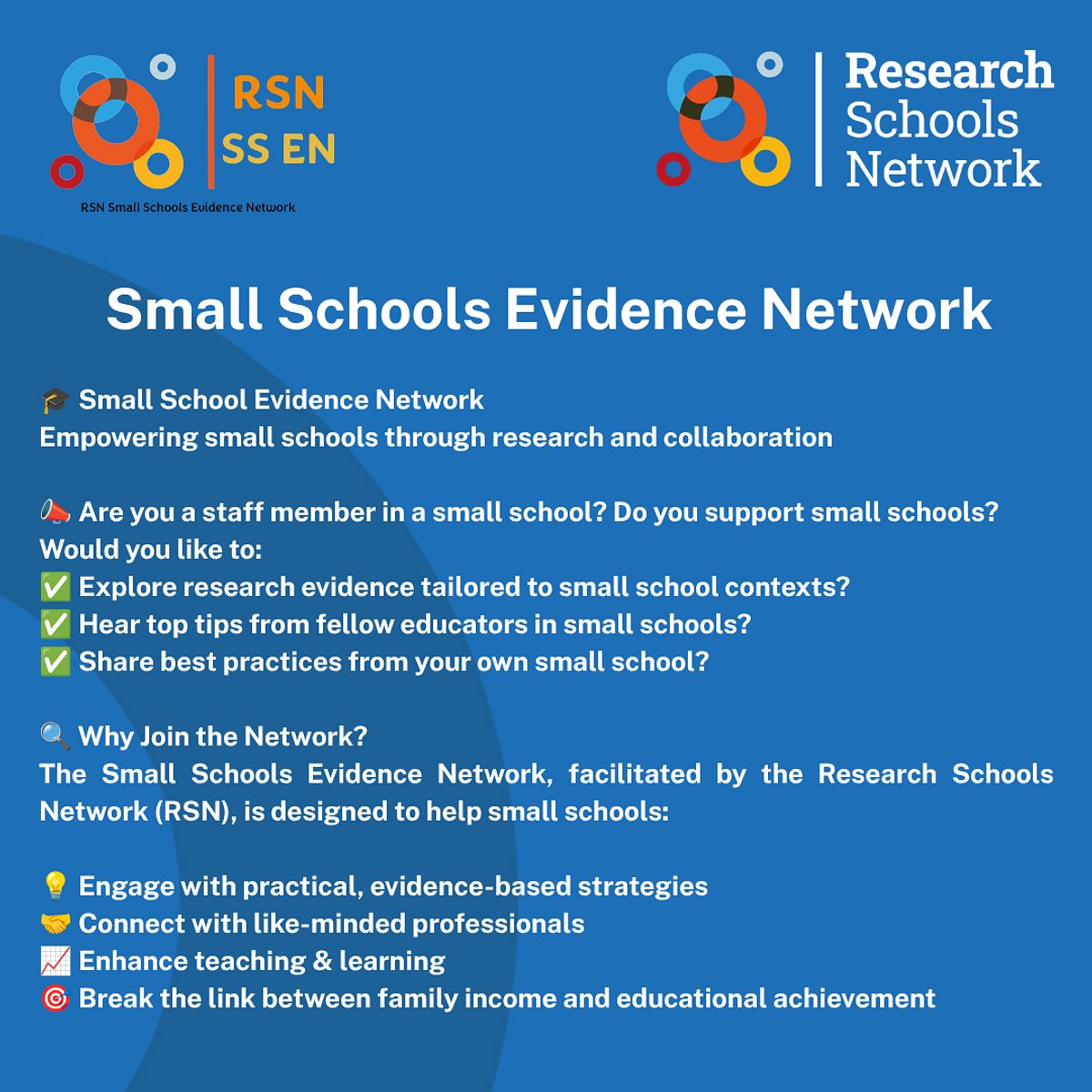 Small Schools Evidence Network Flier