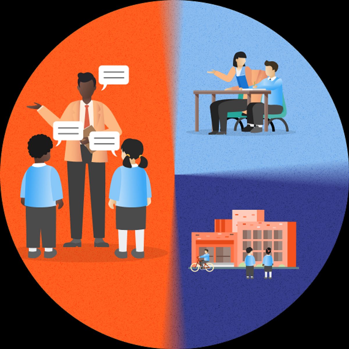 Tiered model pie chart graphic
