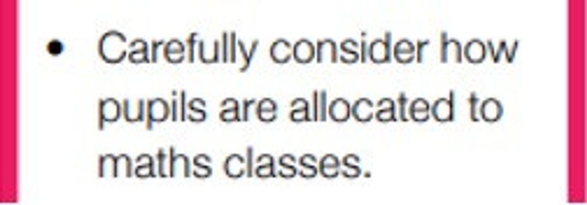 Maths pupil allocation