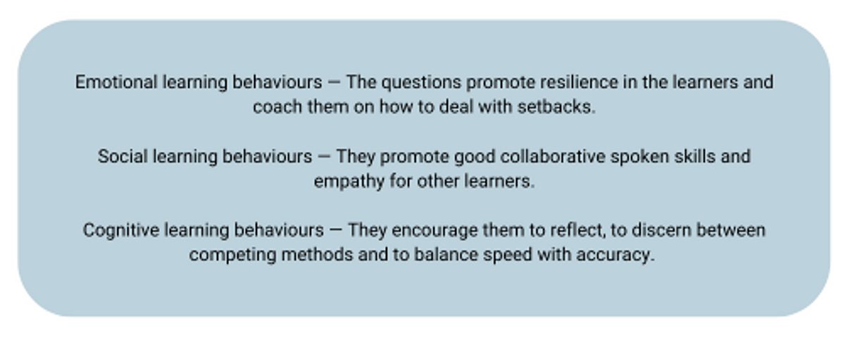 Emotional learning behaviours text box